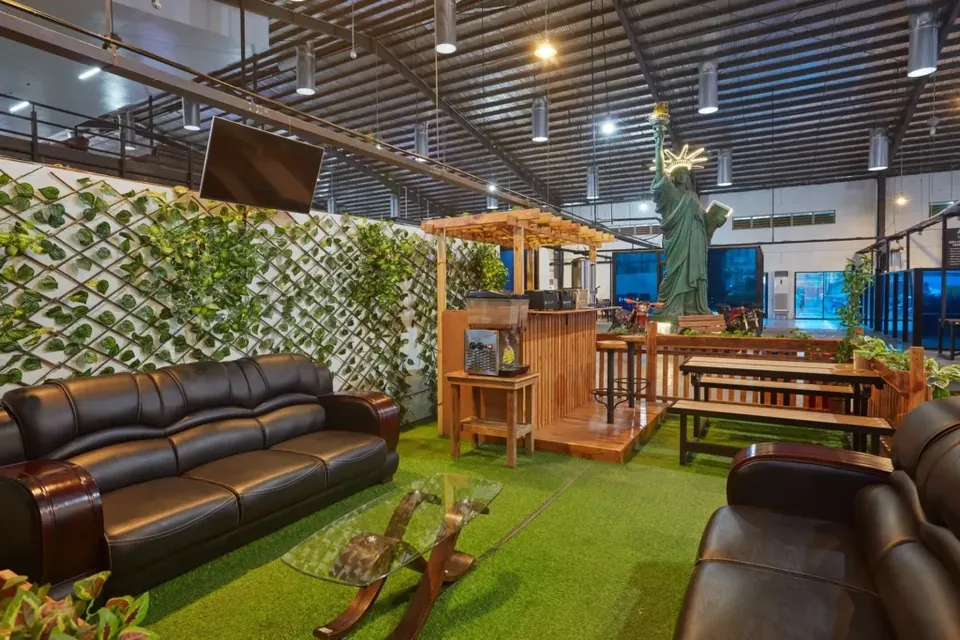 Shared lounge at the Clark Freeport outsourcing office