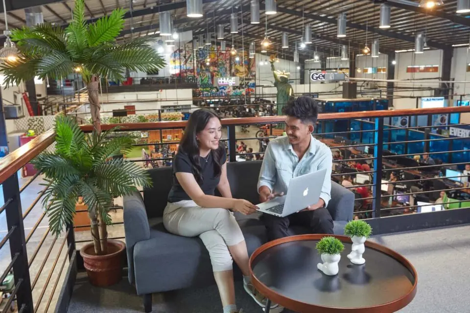 Colleagues collaborating at Clark Staff, your remote staffing partner